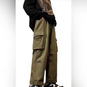 Y2k Baggy Cargo Pants - Forest Green